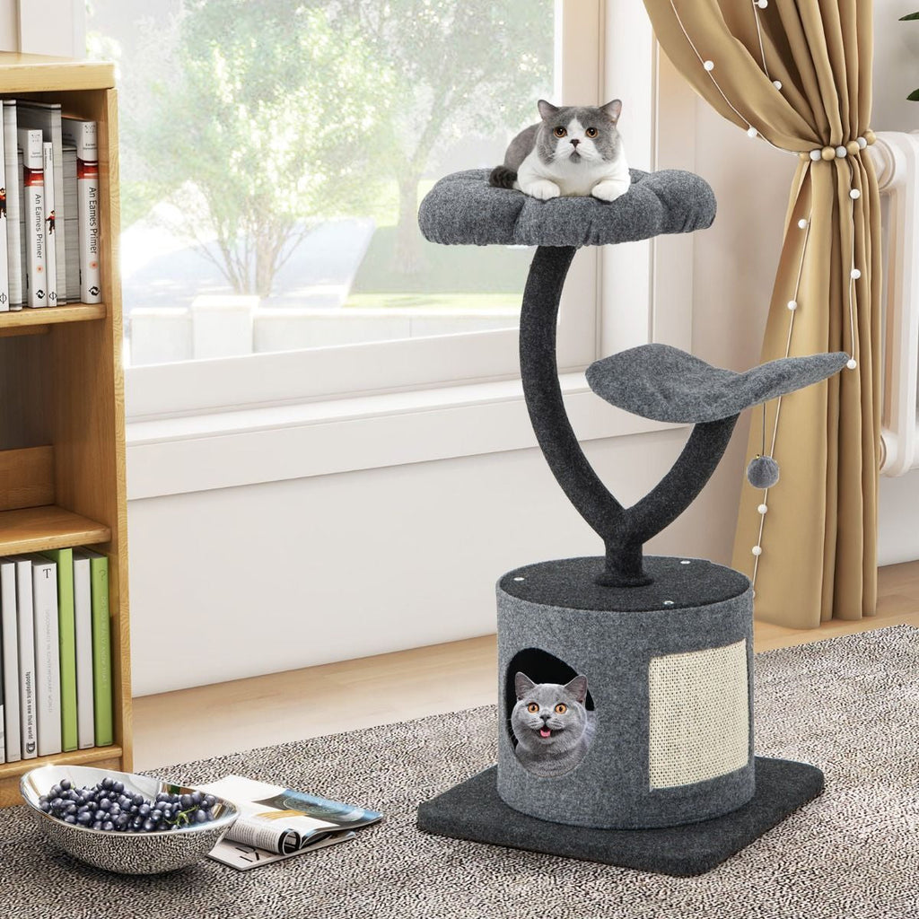 Deluxe 3-Tier Cat Tower with Sisal Scratching Board – Perfect for Indoor Cats!