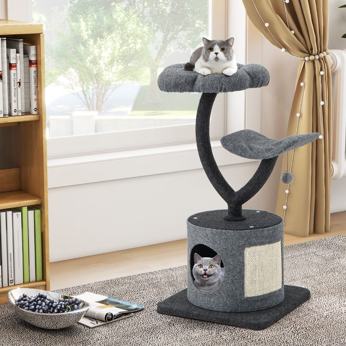 Deluxe 3-Tier Cat Tower with Sisal Scratching Board – Perfect for Indoor Cats!