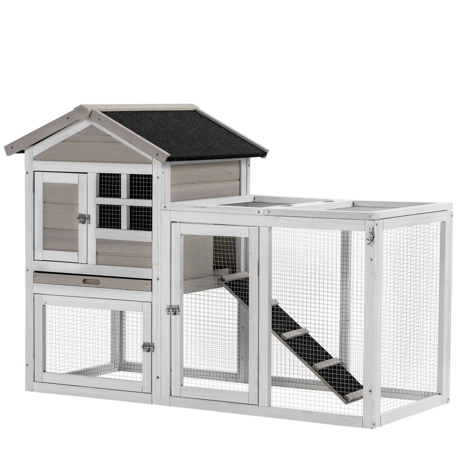 Premium Luxury 2-in-1 Wooden Rabbit Hutch with Run – Weatherproof Outdoor