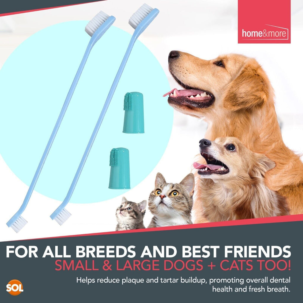 Double-Ended Dog Toothbrush Finger for Gentle Pet Dental Care - Soft Brush for Cats and Dogs