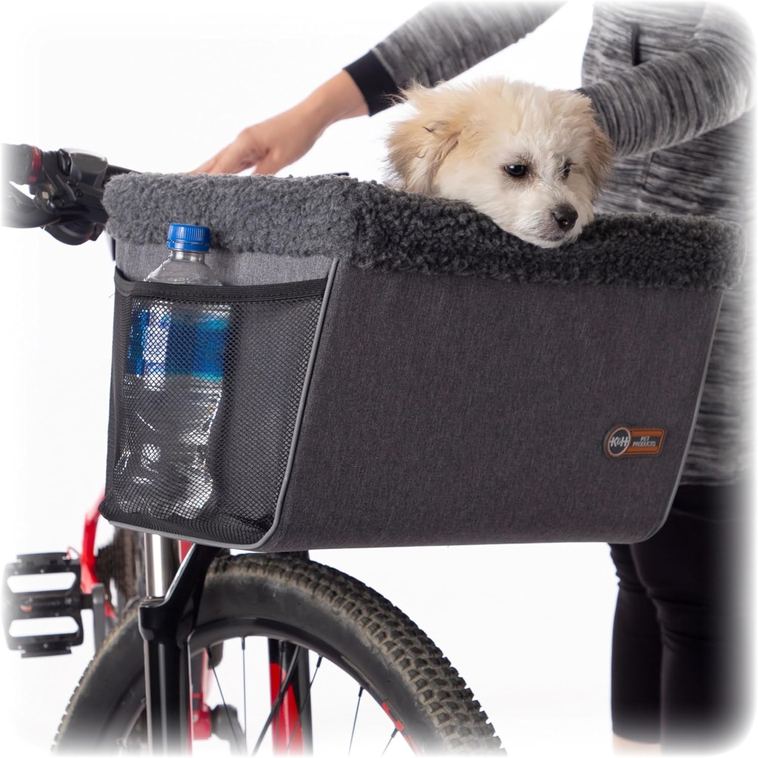 Stylish Universal Pet Carrier for Bicycle Adventures - Spacious Gray Basket for Dogs & Cats (12" x 16" x 10")