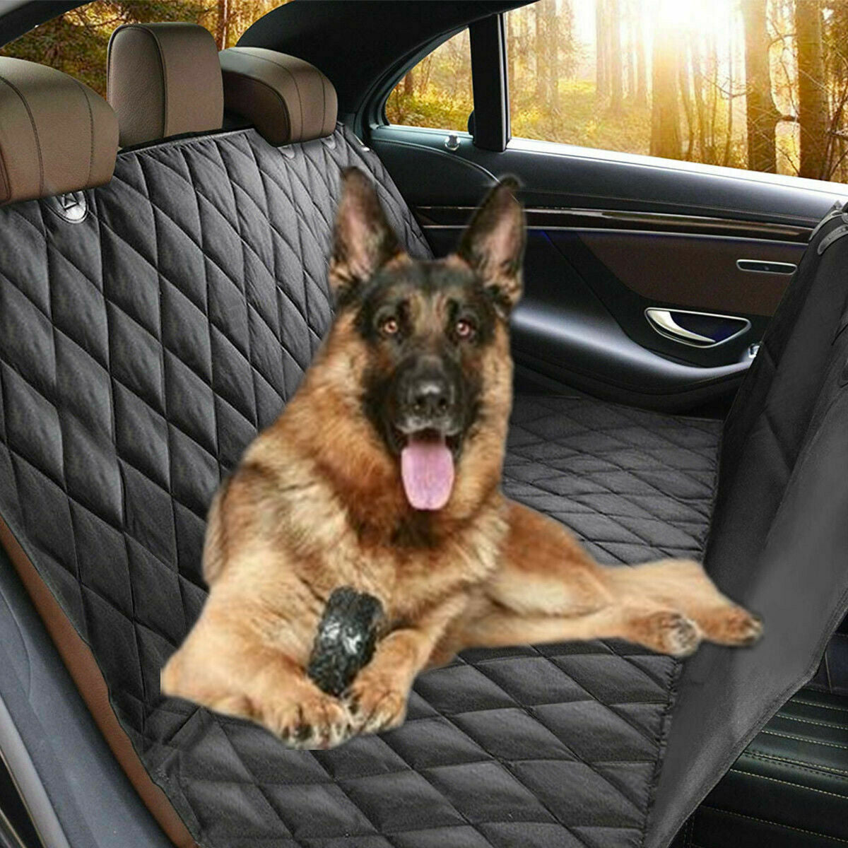 Ultimate 100% Waterproof Car Back Seat Cover - Pet Dog & Cat Hammock Protector