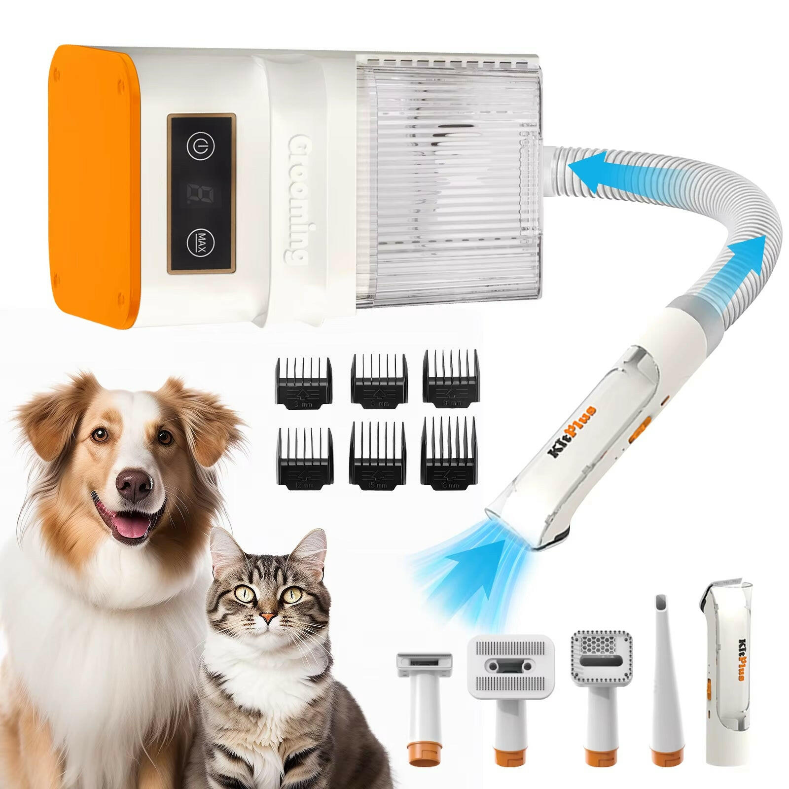 5-in-1 Dog Grooming Vacuum Kit with Adjustable Suction – Quiet Pet...