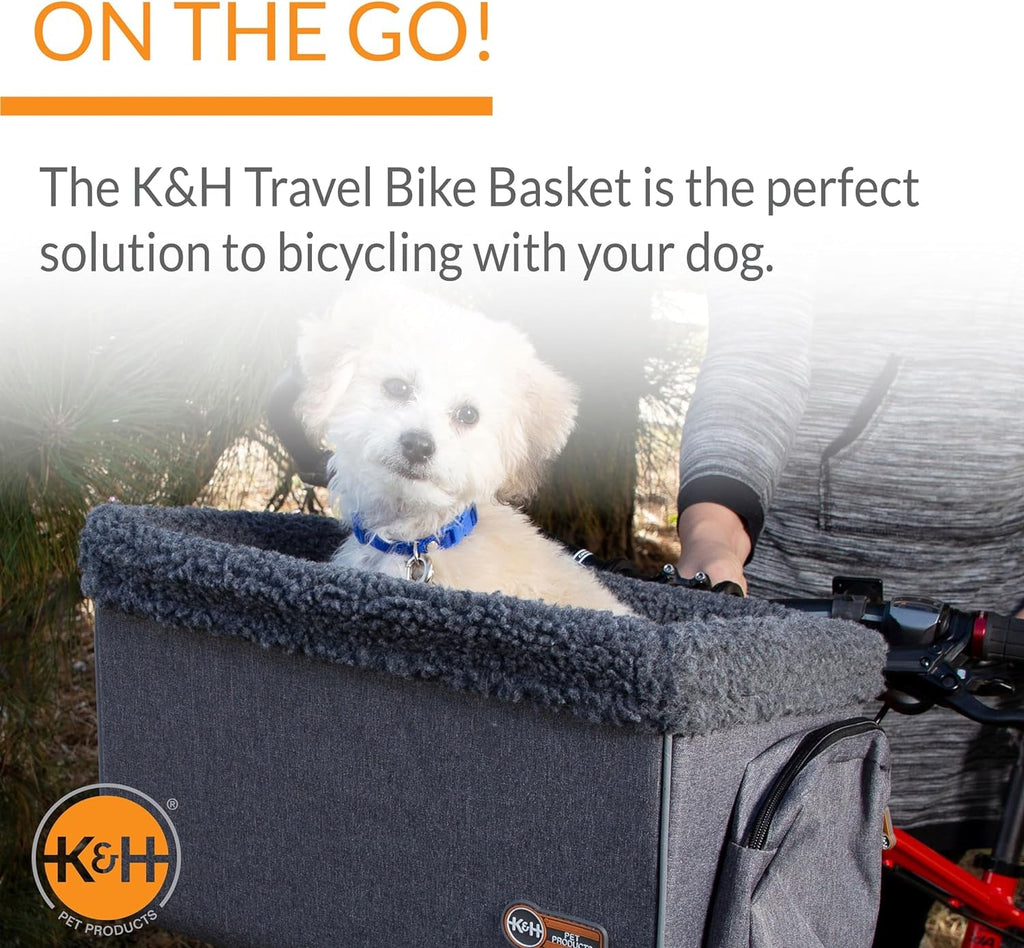 Stylish Universal Pet Carrier for Bicycle Adventures - Spacious Gray Basket for Dogs & Cats (12" x 16" x 10")