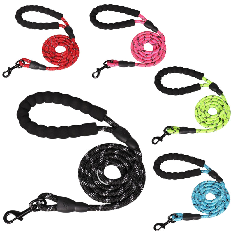Ultimate 5FT Reflective Dog Leash - Strong Braided Padded Training Lead for Ultimate Control