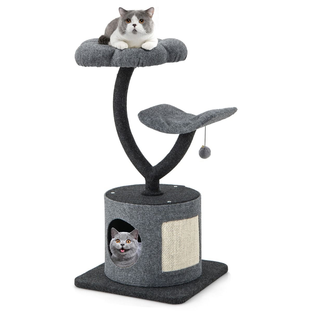 Deluxe 3-Tier Cat Tower with Sisal Scratching Board – Perfect for Indoor Cats!