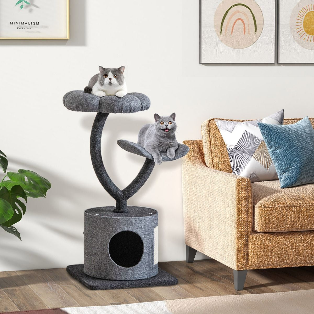 Deluxe 3-Tier Cat Tower with Sisal Scratching Board – Perfect for Indoor Cats!